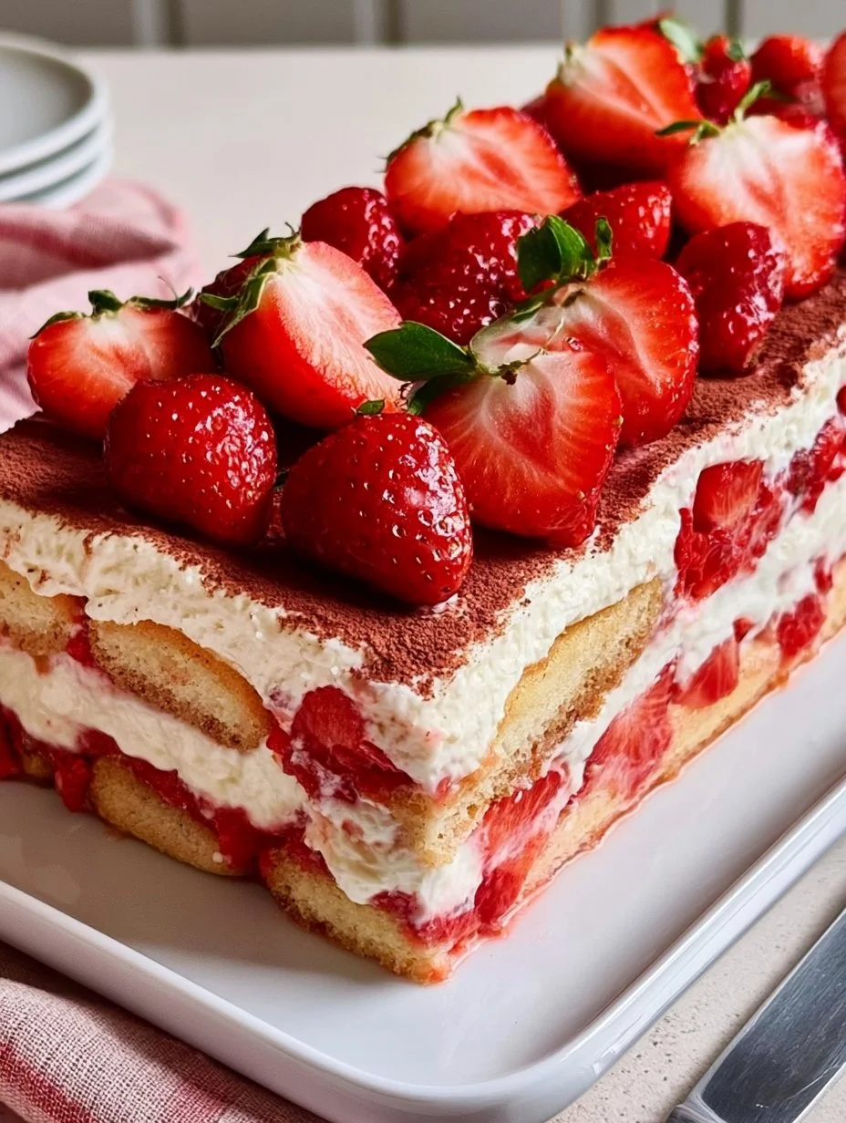 Erdbeertiramisu ohne Ei