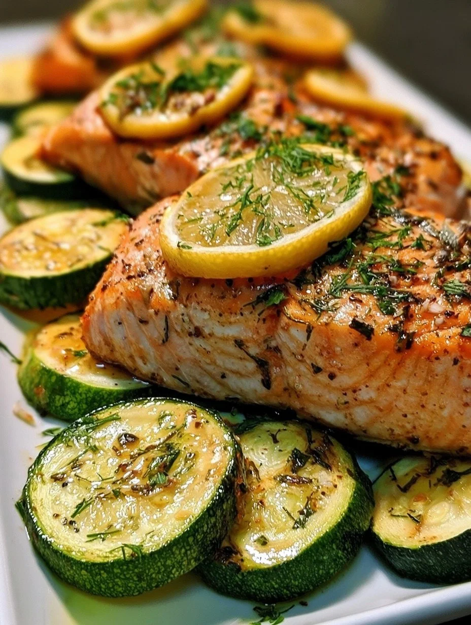Gebratener Lachs mit Zucchini