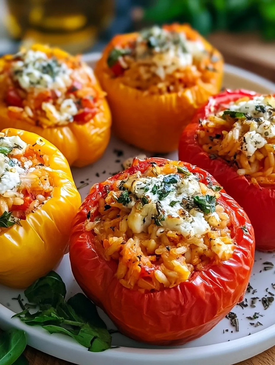 Gefüllte Paprika mit Reis und Feta