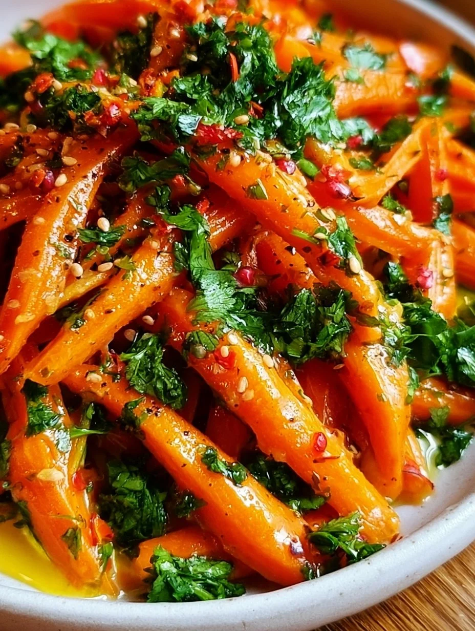 Karottensalat mit Zitrus- Miso-Ingwer-Dressing