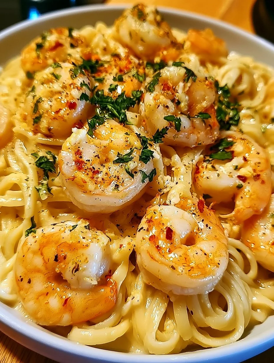 Knoblauch-Butter- Garnelen-Pasta