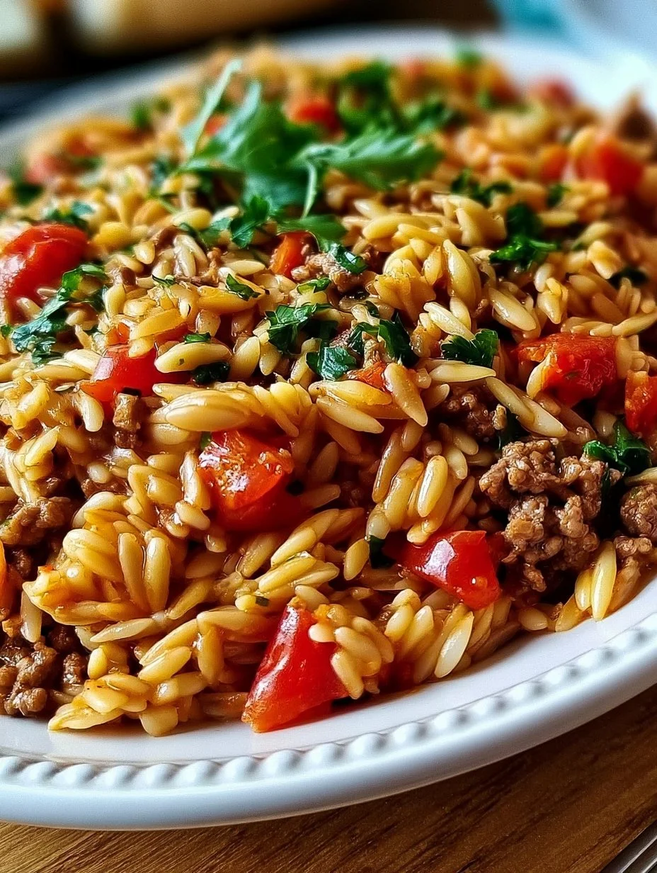Rinderhackfleisch Orzo