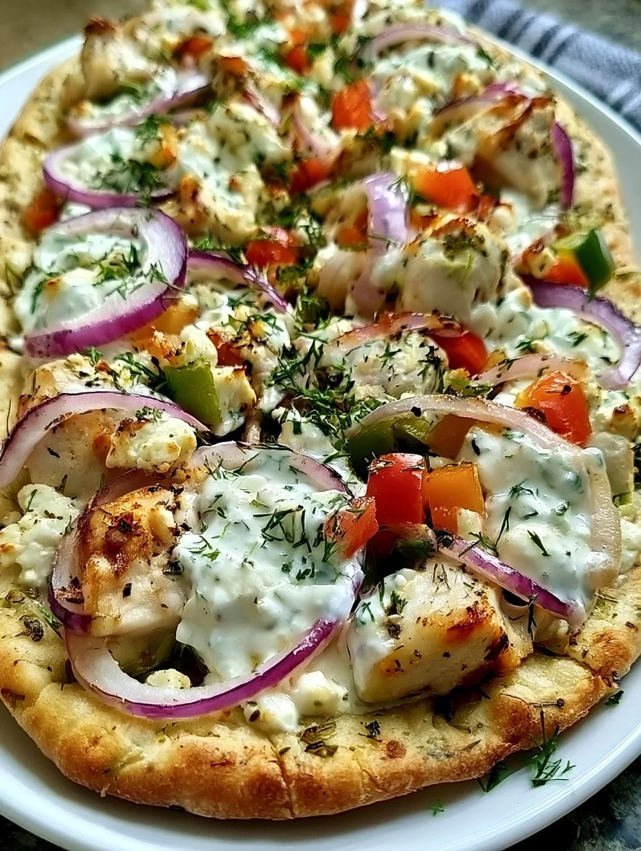Tzatziki Hühnchen Pizza